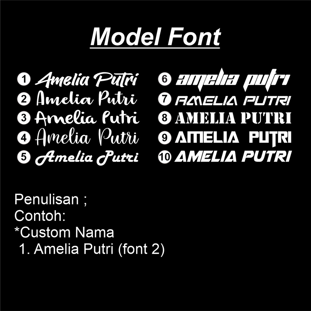 CUSTOM STICKER NAMA IG HOLOGRAM LIS HITAM