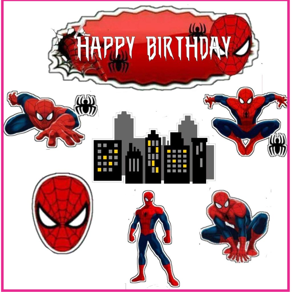 

BIGBAG TOPPER CAKE ULANG TAHUN / HIASAN KUE SPIDERMAN