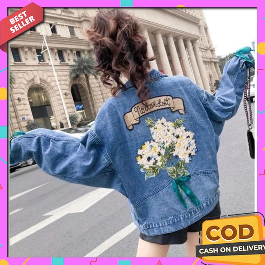 Jaket Jeans Murah Cewek Jacket Wanita Kekinian Jens Oversize Jins Jumb Amr Original - 5206 No Phone 