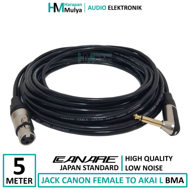 (5 meter) Kabel Mic Microphone CANARE + Jack XLR Canon Female To Akai L BMA