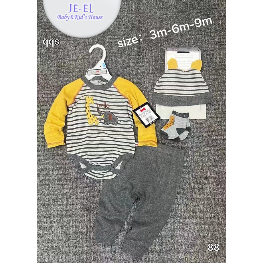 Dapper Dude Set 4 In 1 Jumper Panjang Premium / Set Baju Bayi Premium