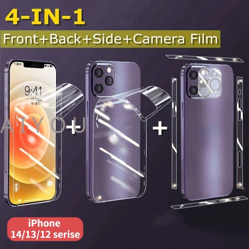 Film Hydrogel Pelindung Layar Depan / Belakang Untuk iPhone 14 Plus 14 11 12 13 Pro Max