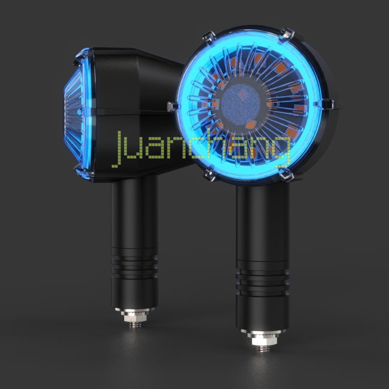 Lampu Sein / Rem Belakang Motor LED Universal Bentuk Bulat Dua Warna