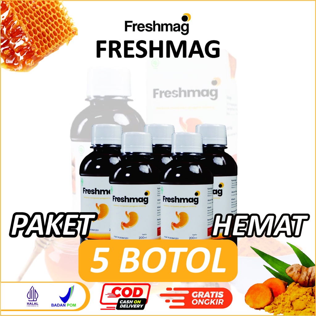 

FRESHMAG 5 Botol Madu Herbal Alami Bantu Redakan Asam Lambung Mag Kronis 100% Original Asli Bisa COD