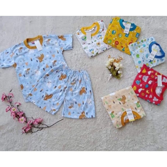 SETELAN ANAK MOTIF ANIMASI LUCU BAHAN KATUN | BAJU ANAK MOTIF ANIMASI