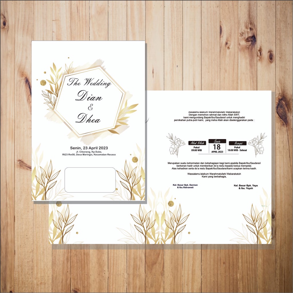 ( Undangan Tasikmalaya) Undangan Pernikahan Rustic Custom, Vintage, Cantik, ELEGAN