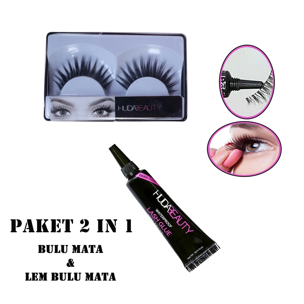 1 SET Bulu Mata Palsu + Lem Bulu Mata 9gr / Bulu Mata Palsu / Lem Bulu Mata / Paket Bulu Mata Palsu 
