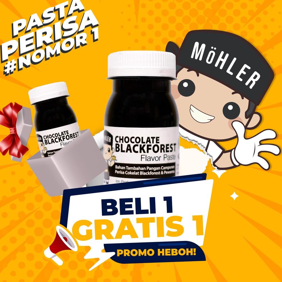 

㊚ MOHLER Pasta perisa pewarna CHOCOLATE BLACKFOREST (BELI 1 GRATIS 1) ど