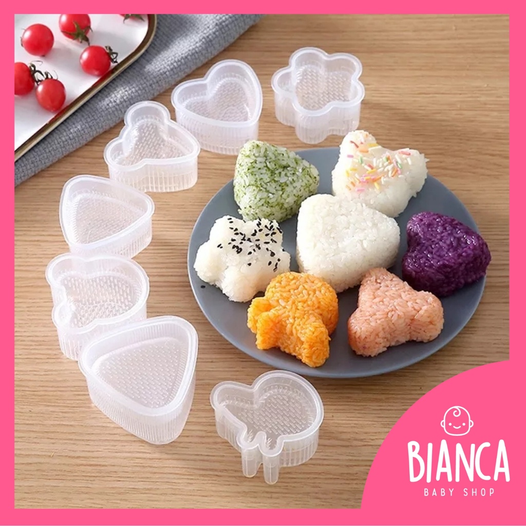 BIANCA - 002 Cetakan Nasi Bento Segitiga Hati dkk 1 Set isi 7pc