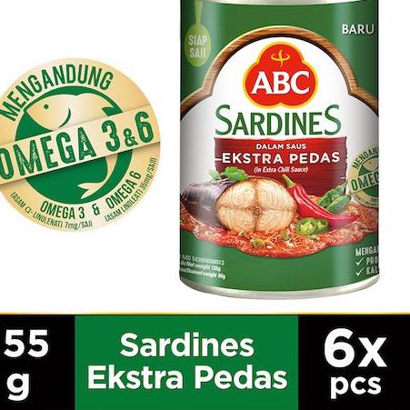

↥ ABC Sarden Saus Extra Pedas 155 gr - Multipack 6 pcs ㅷ