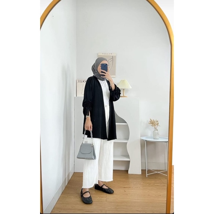 CELINE AIRFLOW CRINCLE BLOUSE LENGAN SERUT // CANA OUTER CRINCLE WANITA | Fashion Hits Kekinian OOTD Viral Terbaru