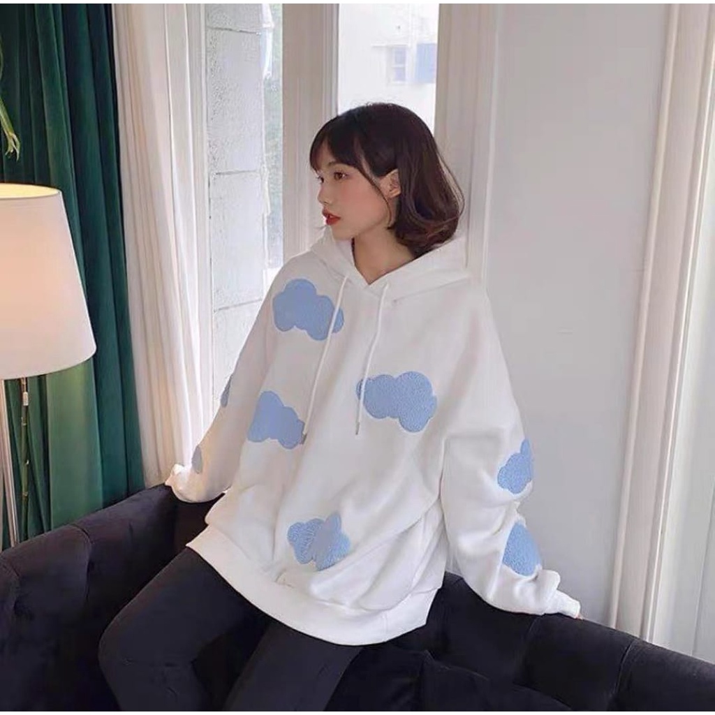 CLOUD MOON SWEATER HOODIE OVERSIZE - SWEATER WANITA KOREAN STYLE BIG SIZE KEKINIAN