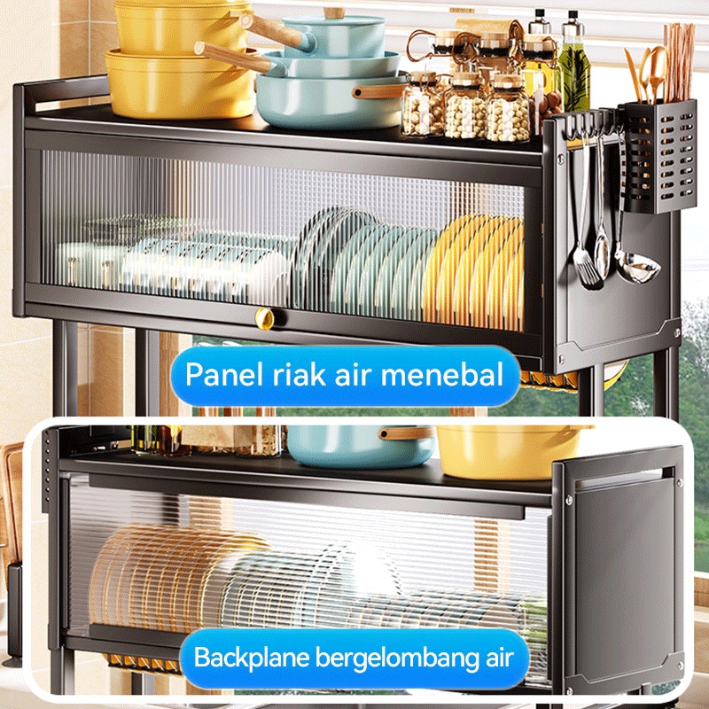 Rak Dapur Rak Wastafel Pintu Kabinet Fungsi Rak Penyimpanan Multi-Layer