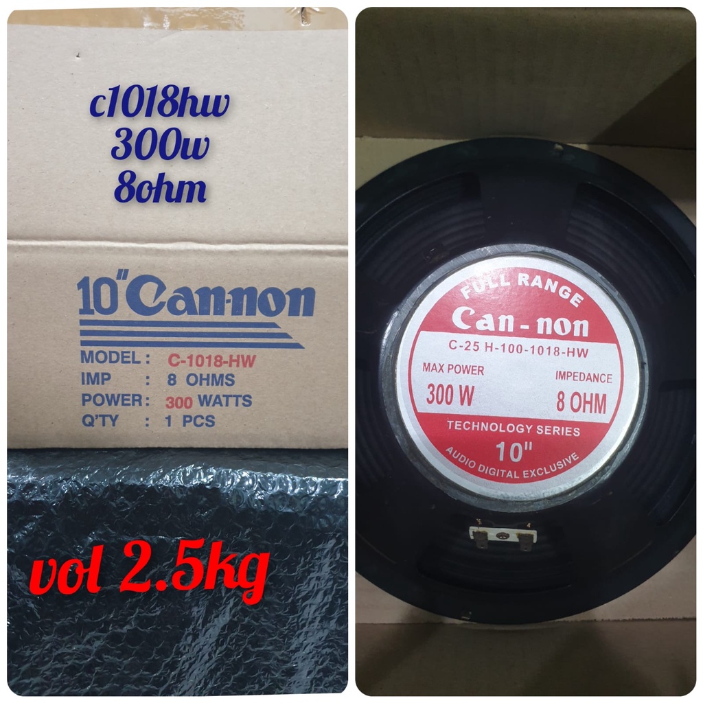 speaker 10inch acr  woofer curve 25h100 suwpp / C 1018 hw  / cannon 25h100 can-non C1018 hw
