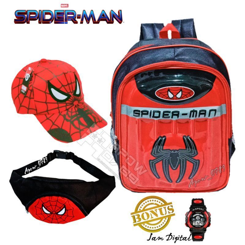 PAKET KOMPLIT//TAS SEKOLAH ANAK LAKI RANSEL SEKOLAH ANAK MOTIF BATMAN REALPICT ASLI