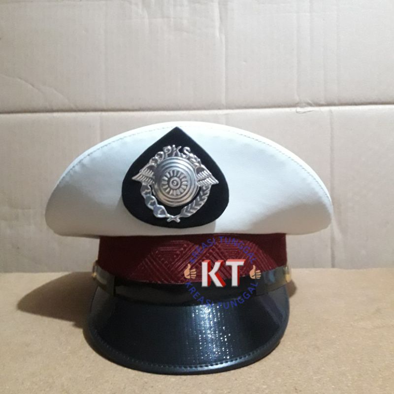 pet cowok PKS putih kalep/topi pet kalep logo PKS/pet pria logo