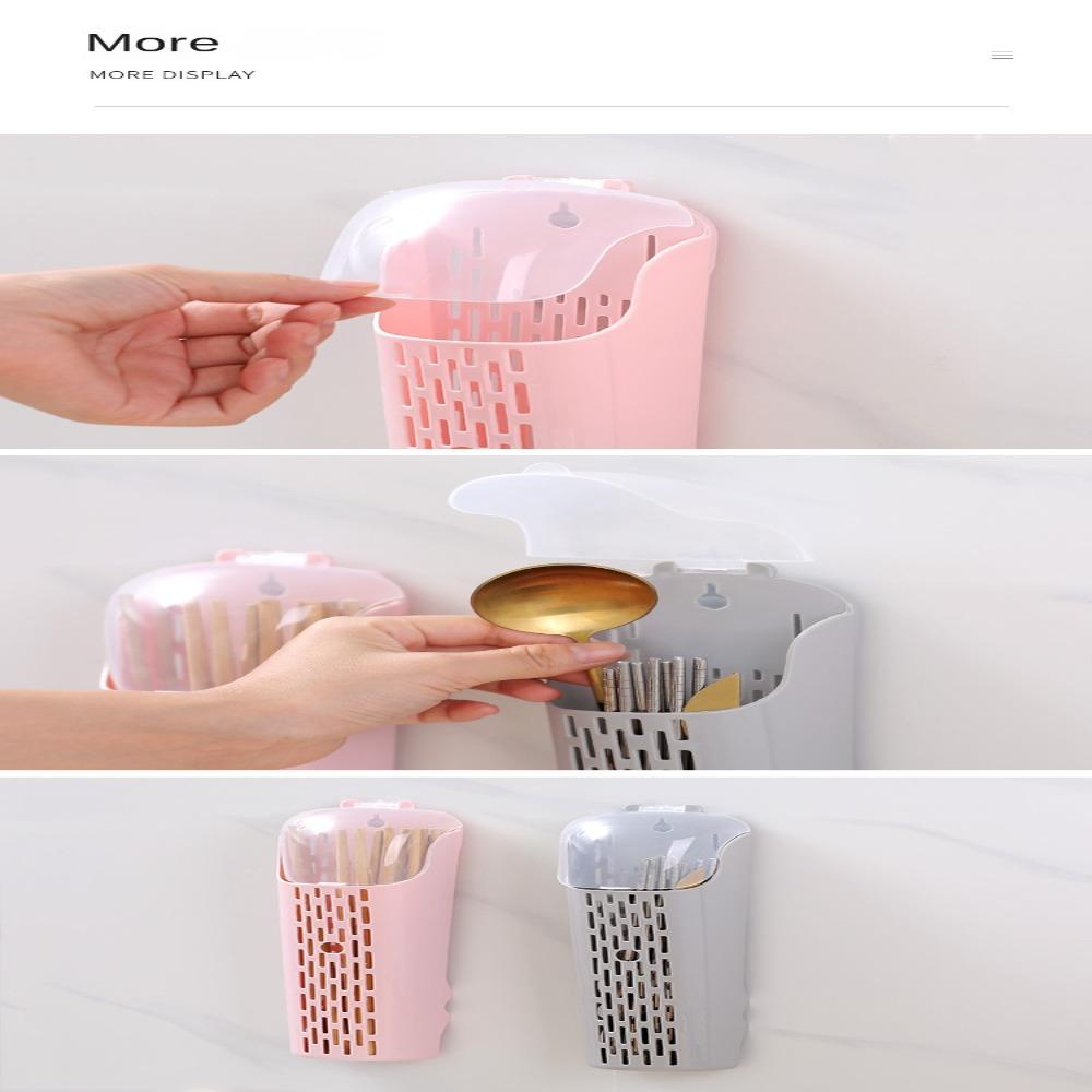 Solighter Tempat Sumpit Peralatan Dapur Tahan Debu Rumah Tangga Penyimpanan Sumpit Organizer Garpu Sendok Sumpit Holder