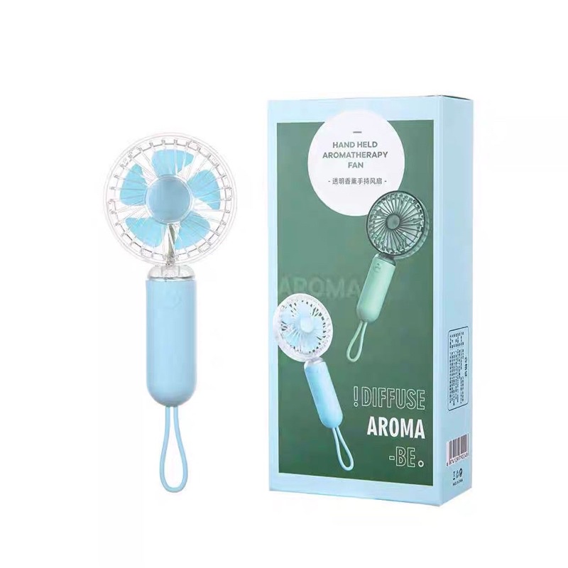 KIPAS ANGIN TRANSPARAN DENGAN AROMATERAPI / KIPAS ANGIN PORTABLE USB CHARGING / AROMATHERAPY MINI FAN JRW0136