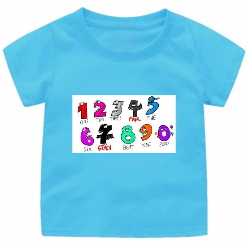 BAJU KAOS ANAK CEWEK/COWOK VURAL 1-12TAHUN NUMBER LORE VURAL