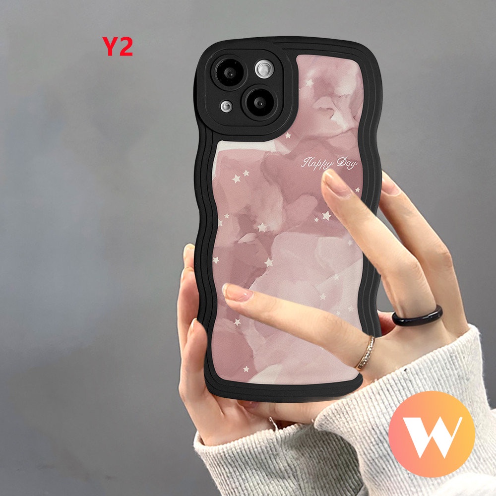 Halo Dyed Watercolor Soft Tpu Case Realme C33 C25 10 C21Y C25s C31 C15 C30 C35 C25Y C21 C20 C11 C12 C3 C17 8i 7 8 9i 7i 5i 6i 5s 9 Pro+8Pro Narzo 50 20 50A Couple Sarung Tepi Wavy