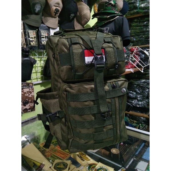 Tas ransel army libanon hijau army dengan desain tas yang mirip seperti tas tentara