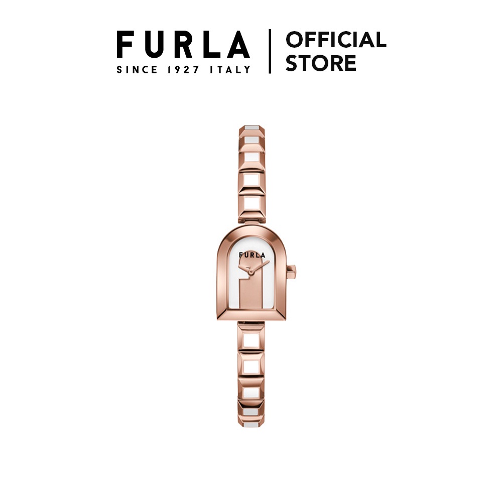 FURLA Arch Case Rose Gold Tone Case White Dial Watch