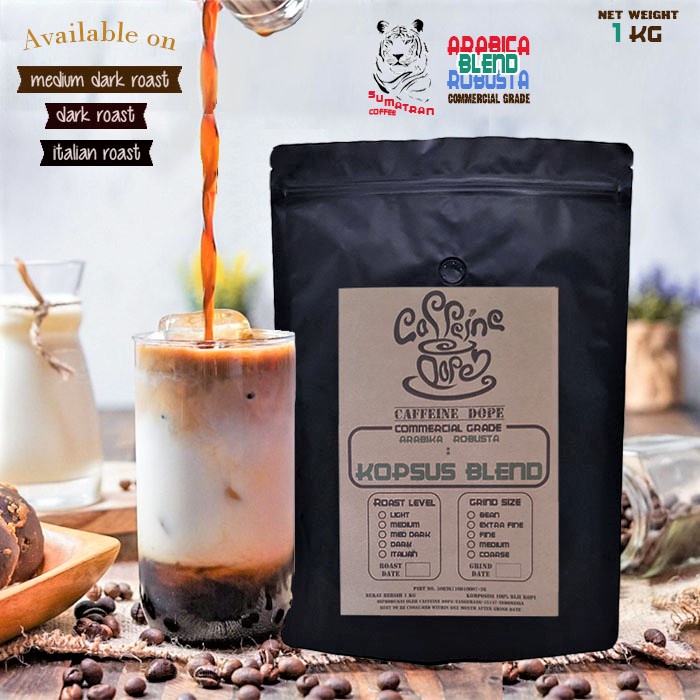 

Kopi Susu Espresso Blend DARK Roast 1 Kg Customizable