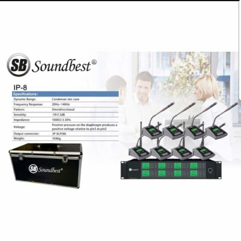 Mic Wireless Podium Conference SOUNDBEST IP8/ IP 8( 8 Channel ) Original