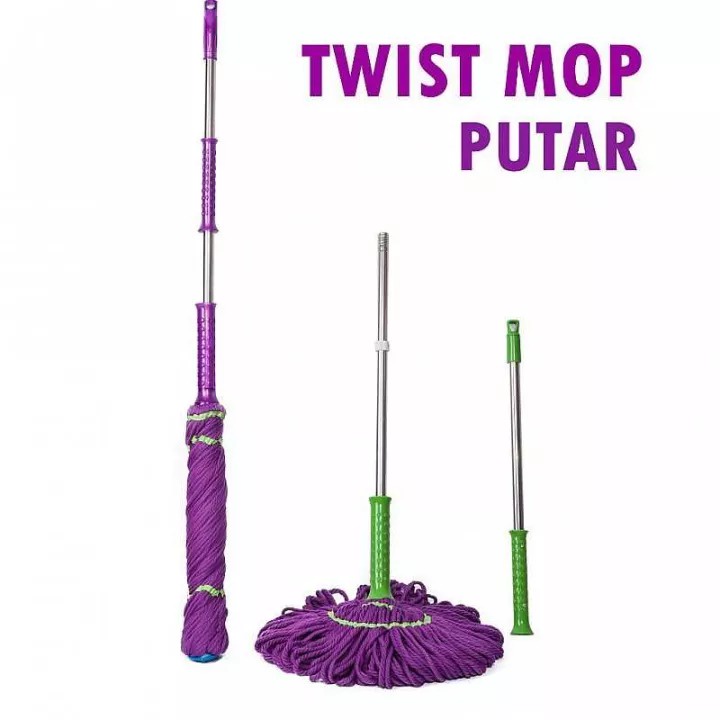 TURUN HARGA Alat Pel Lantai Putar Otomatis Magic Twist Mop Twist MOP Set Alat Pel Otomatis Alat Pel Praktis Alat Pel Magic