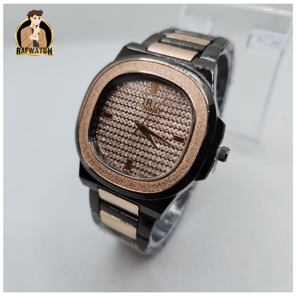 Jam Tangan Wanita Fashion TA8 Rantai Stainless Mewah Formal Permata Fashion Import Murah Bonus Baterai Cadangan