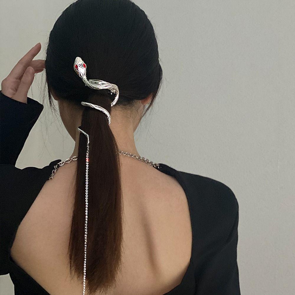 Agustina Wanita Jepit Rambut Aksesoris Rambut Hadiah Rumbai Rantai Untuk Perempuan Ular Jepit Rambut Trendi Hiasan Kepala Fashion Crab Clip Korean Hair Claws