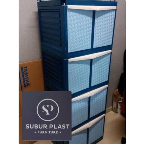 

Lemari plastik lemari pakaian serbaguna tabitha susun 4 stock ready