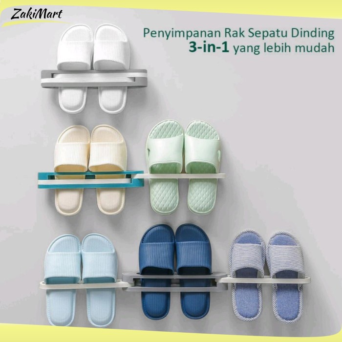 Rak Sandal Minimalis Gantung Tempat Sandal Multifungsi - Biru