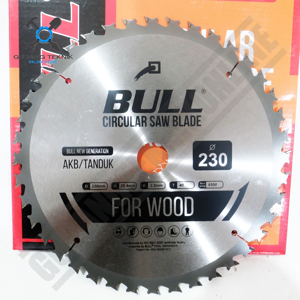 Mata Pisau Kayu Circular Saw 9&quot; 230mm 24T 40T TANDUK BULL / Mata Gergaji Circle 9 Inch 24T 40T Circular Saw Blade TANDUK BULL