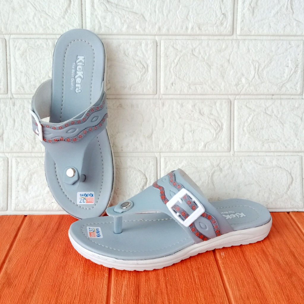 Kickers RF.02 Sandal Wanita Flat size 37-40 Biru