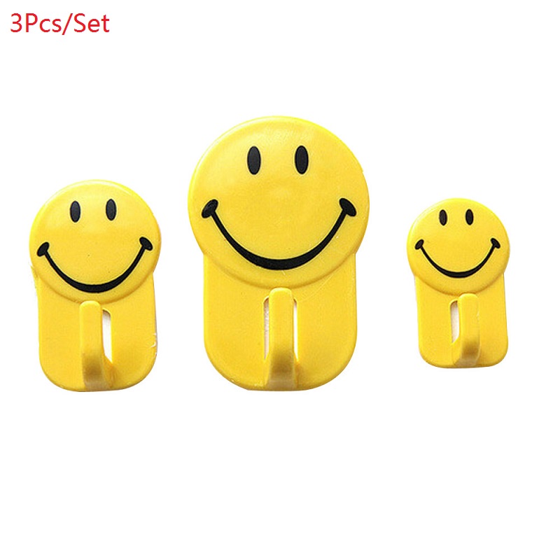 IKILOSHOP Motif Smile Sticky Hook Kartun Gantungan Tempel Dinding Karakter