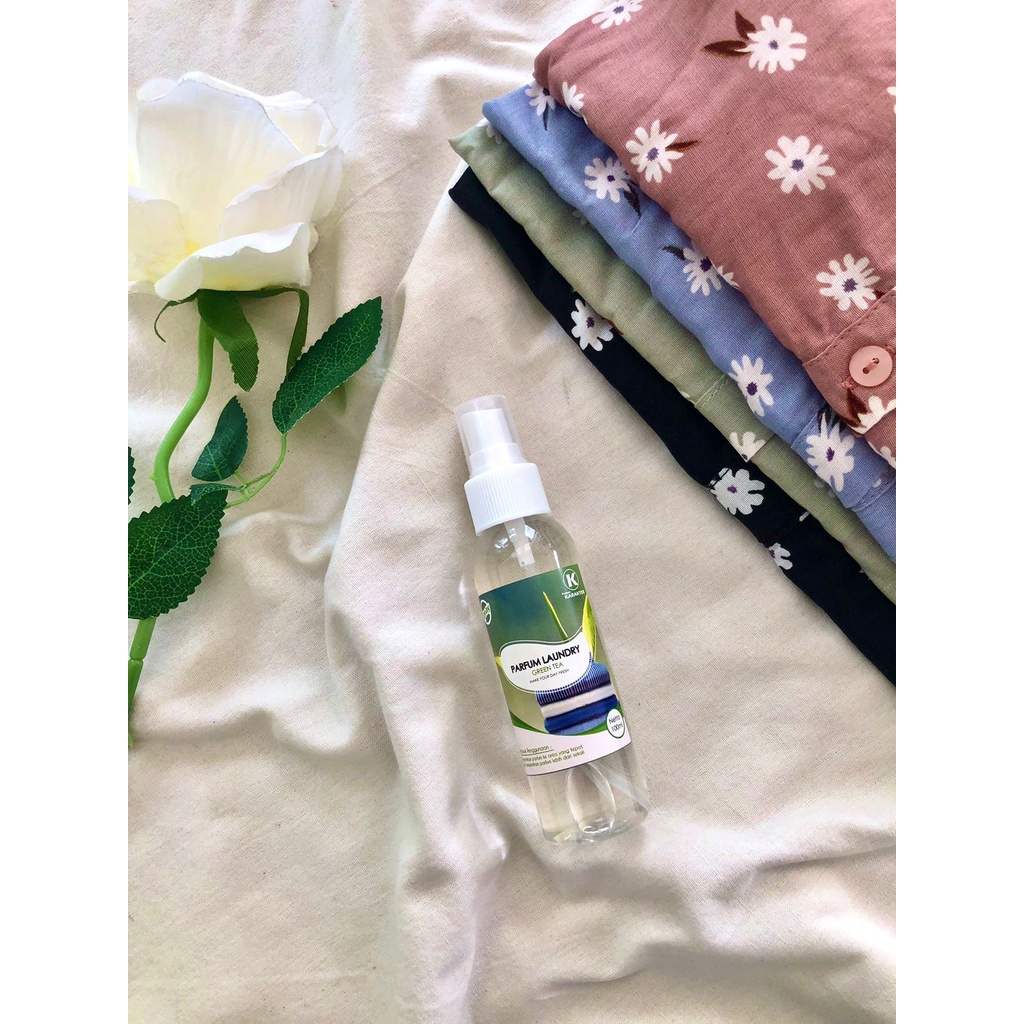 [ TESTER ] Parfum Laundry GREENTEA Untuk Setrika Pakaian Model Botol Spray | Kemasan 100ML | Bisa COD