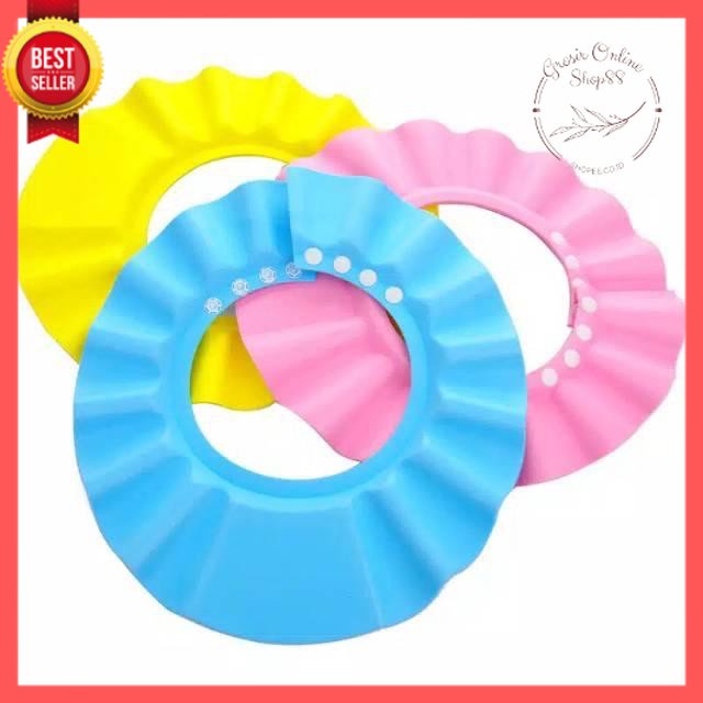 GOS - C213 - Penutup Kepala Bayi Shower Cap /  Topi Keramas Mandi Bayi Anak Pelindung Mata