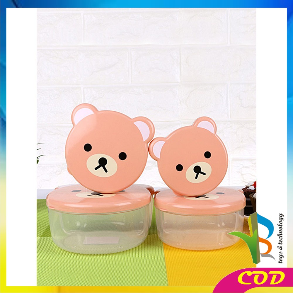 RB-C704 Kotak Bekal Motif Beruang 4IN1 Container Lunch Box / Wadah Tempat Makanan Food Grade / Kontainer Makanan Food Storage Box