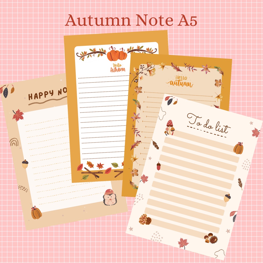 Notepad / Isi binder Autumn Notebook Musim Gugur Aesthetic isi 30