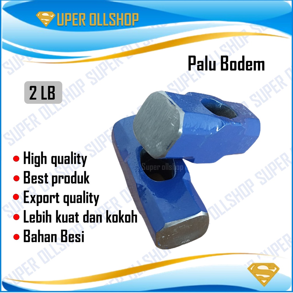 Palu Besi Kepala Bogem Godam Bodem Batu Tanpa Gagang Kayu Fiber 2 Lb Murah Kecil