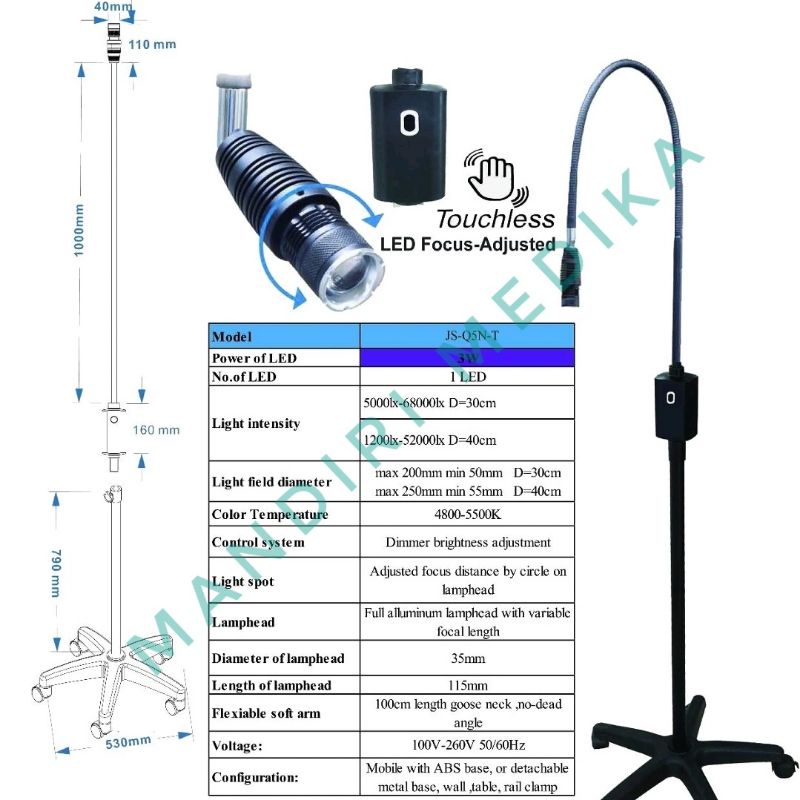 Lampu Sorot Periksa LED Examination Lamp Touchless Jungson BERGARANSI