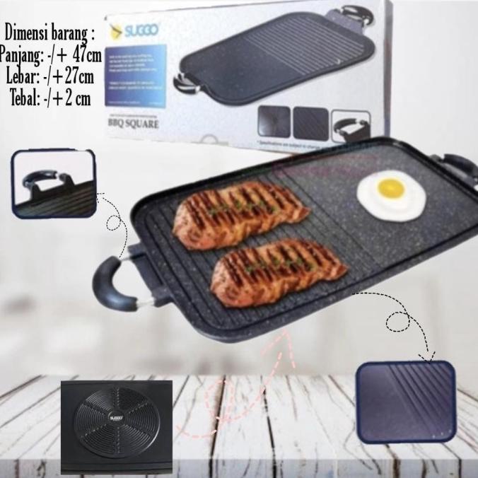 Yc084 Multi Grill Pan Bbq Teflon Long Griddle Teflon Pemanggang Storqansa