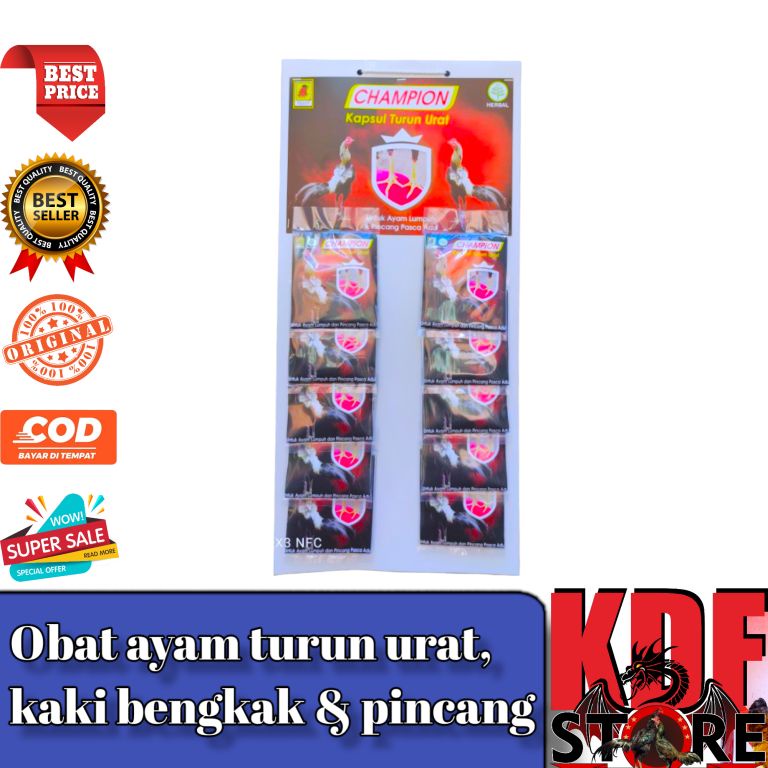 Obat Turun Urat Champion - Turun urat - pincang  lumpuh ayam - 1 Renteng