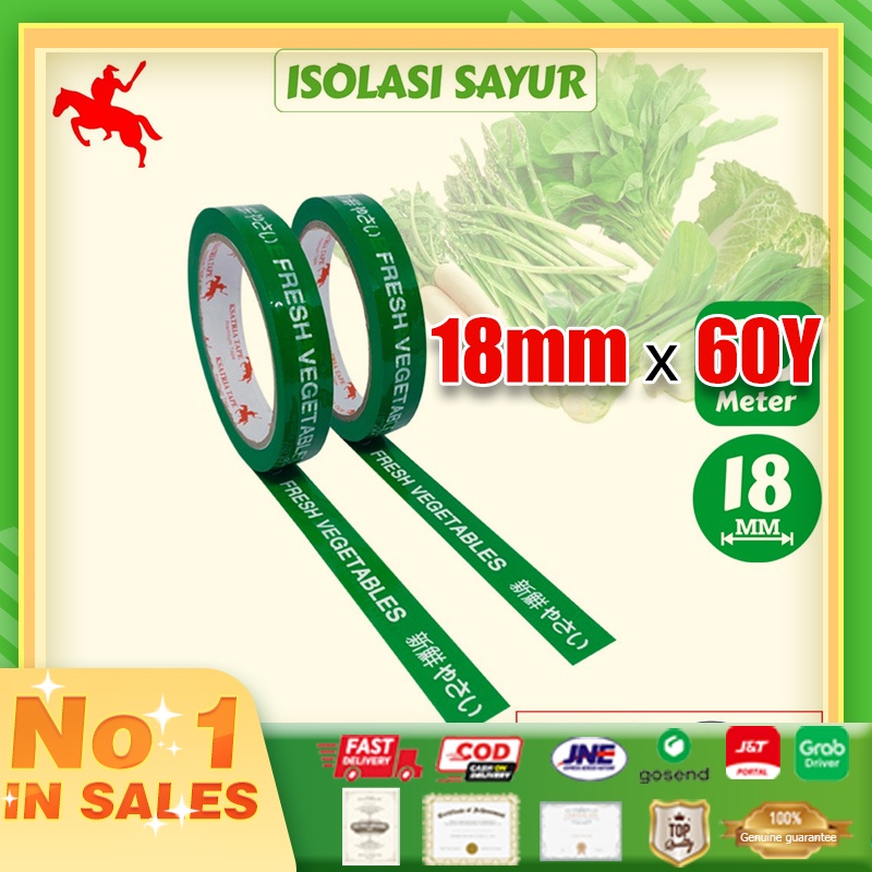 

[TERMURAH] Lakban OPP Tape Isolasi Sayur Fresh Vegetables KSATRIA Tape 18mm x 50 meter COD