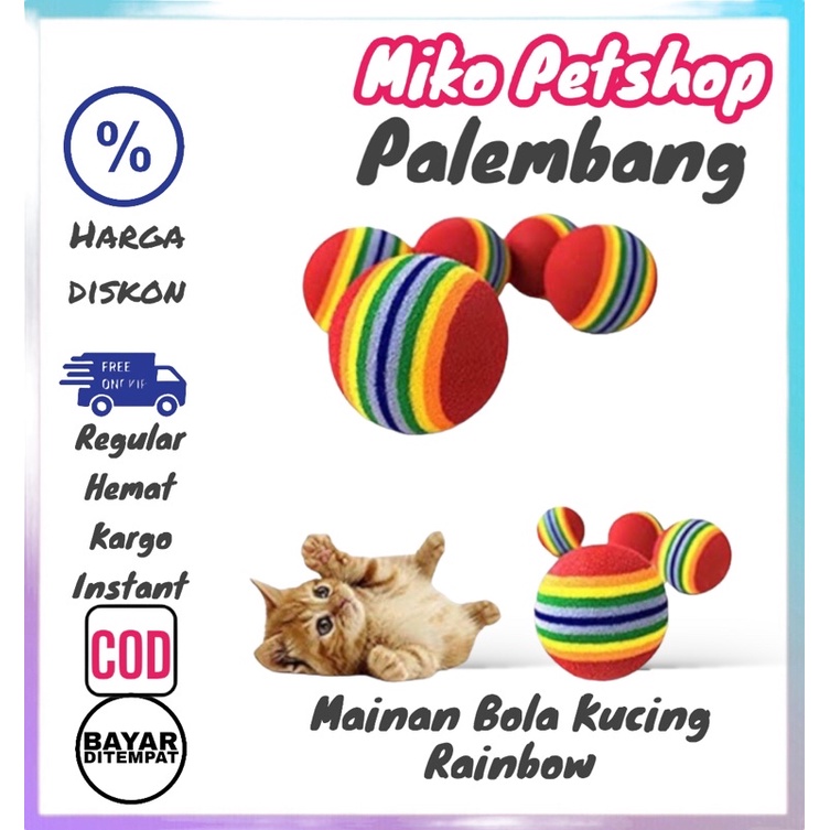 MAINAN KUCING BOLA RAINBOW