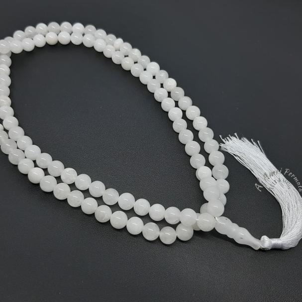 Tasbih Batu Giok Putih Asli 99 Butir - White Jade Original