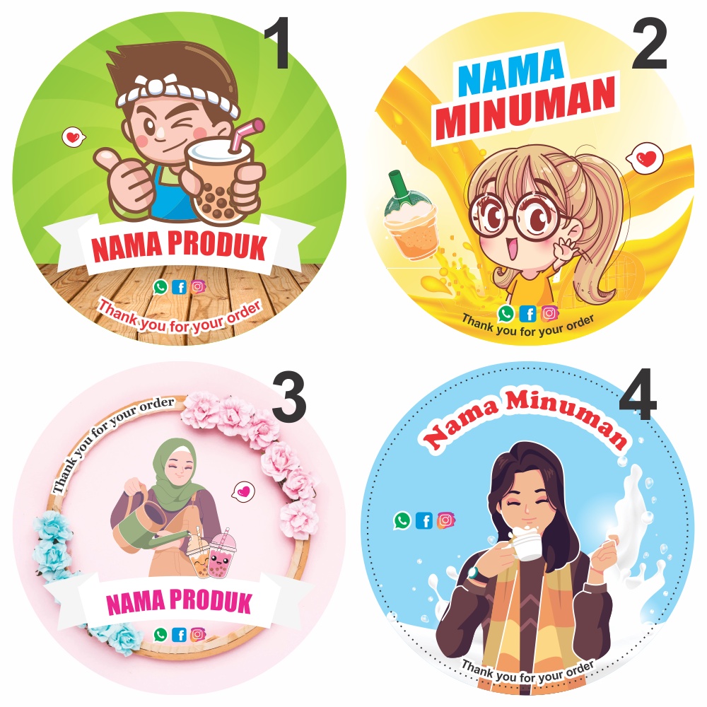 Stiker minuman kekinian | stiker cup minuman | stiker botol minuman label  | sticker botol minuman  