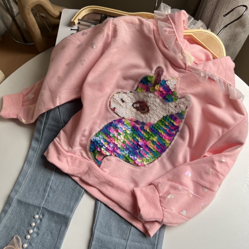 Unicorn Hoodie Set | setelan anak perempuan