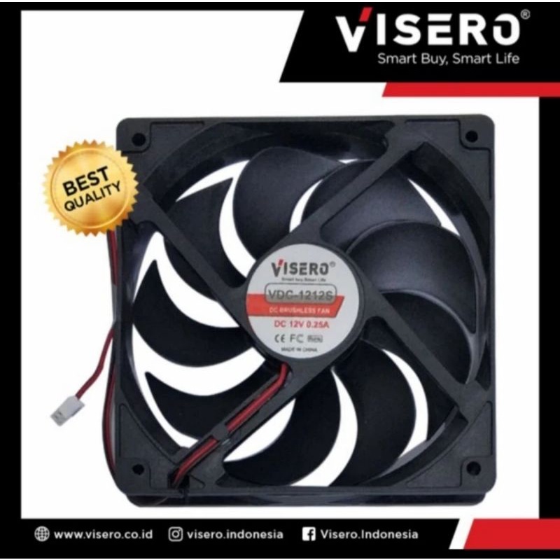 kipas fan DC 12V 12x12 cm visero VDC-1212S